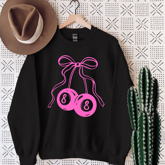 8 ball bow sweatshirt