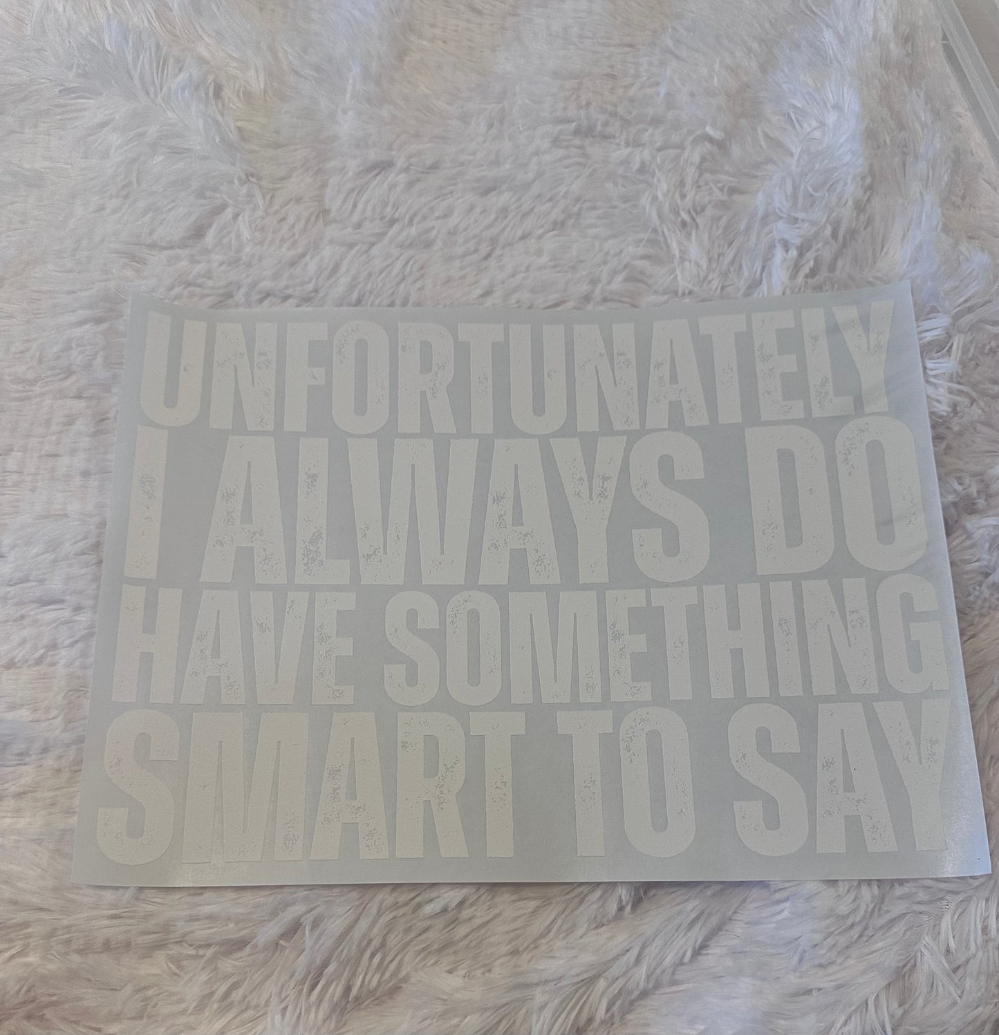 Unfortunately I always do have something smart to say image ￼