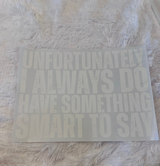 Unfortunately I always do have something smart to say image ￼