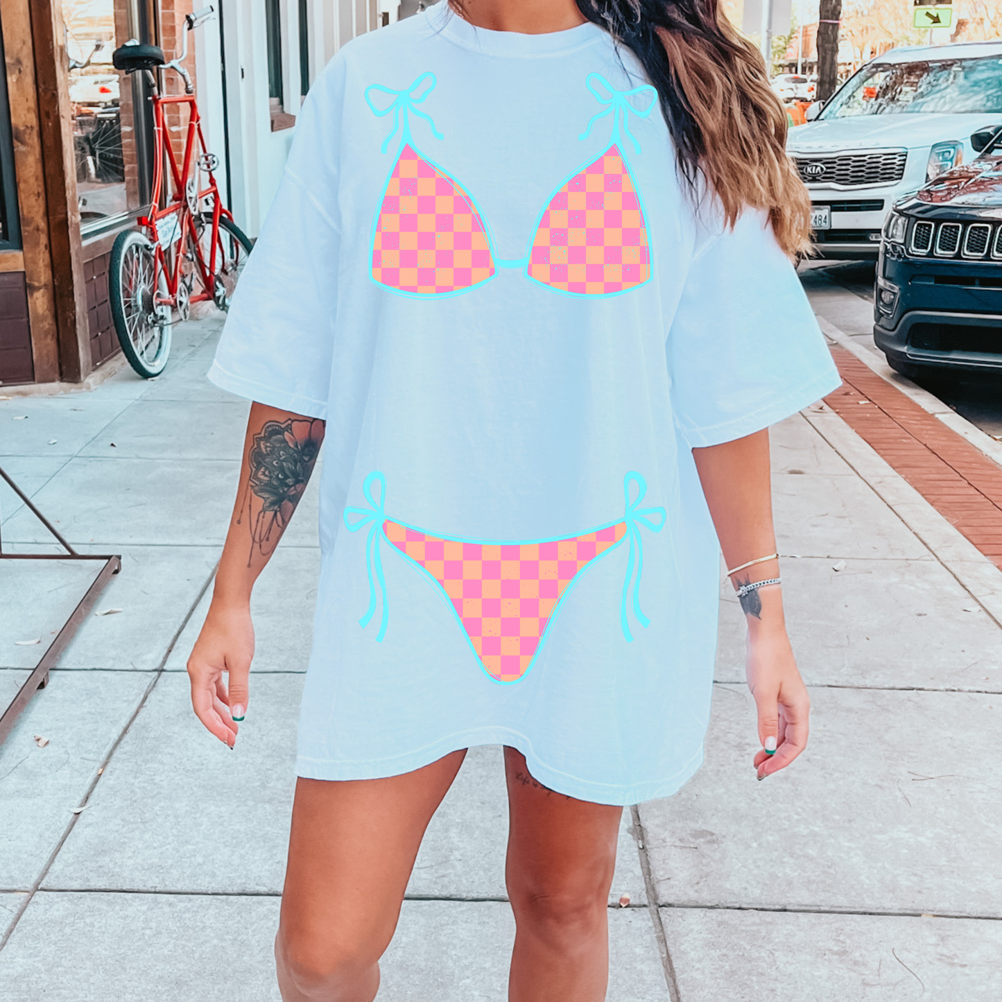 Checkered Bikini Tee