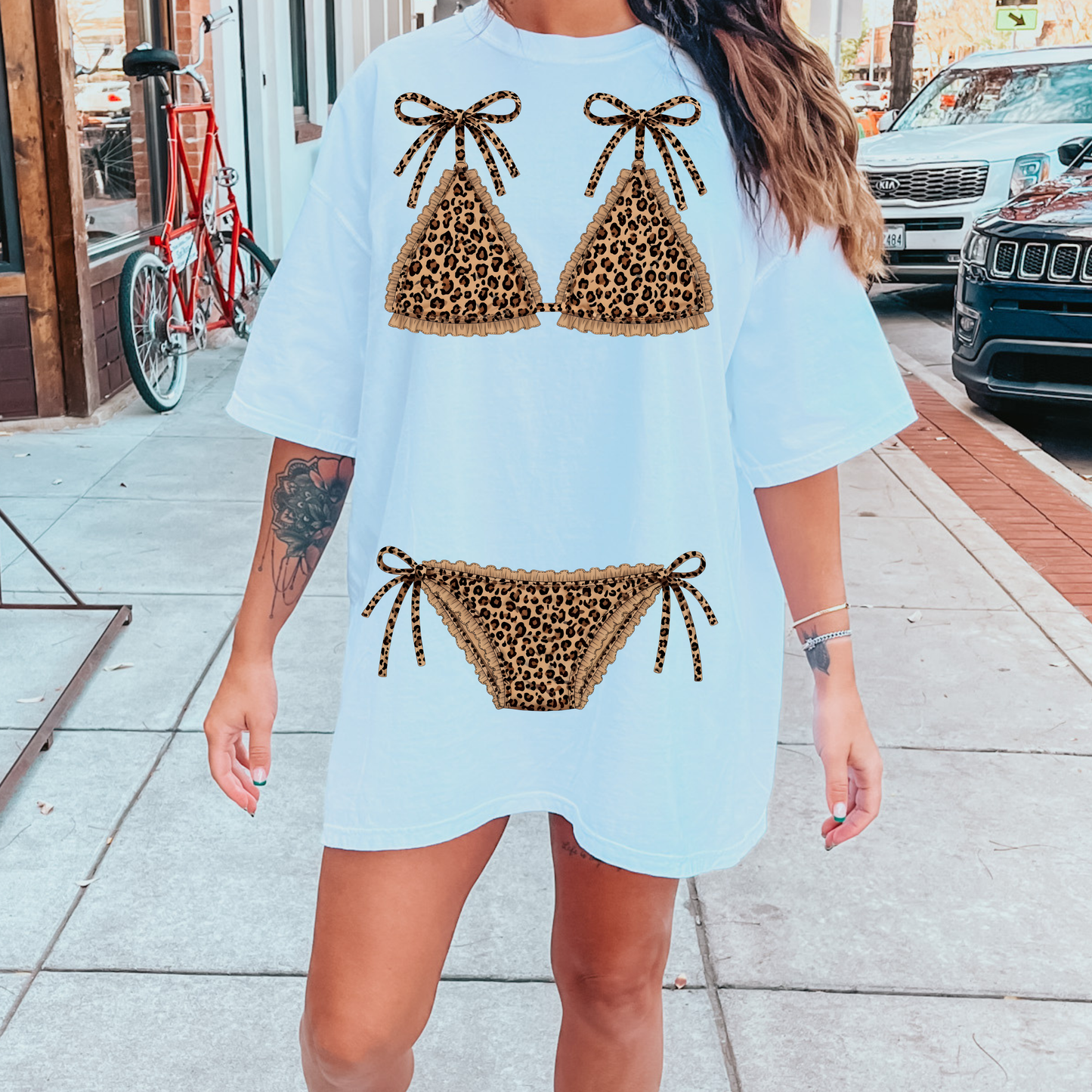 Cheetah Checkered Bikini Tee