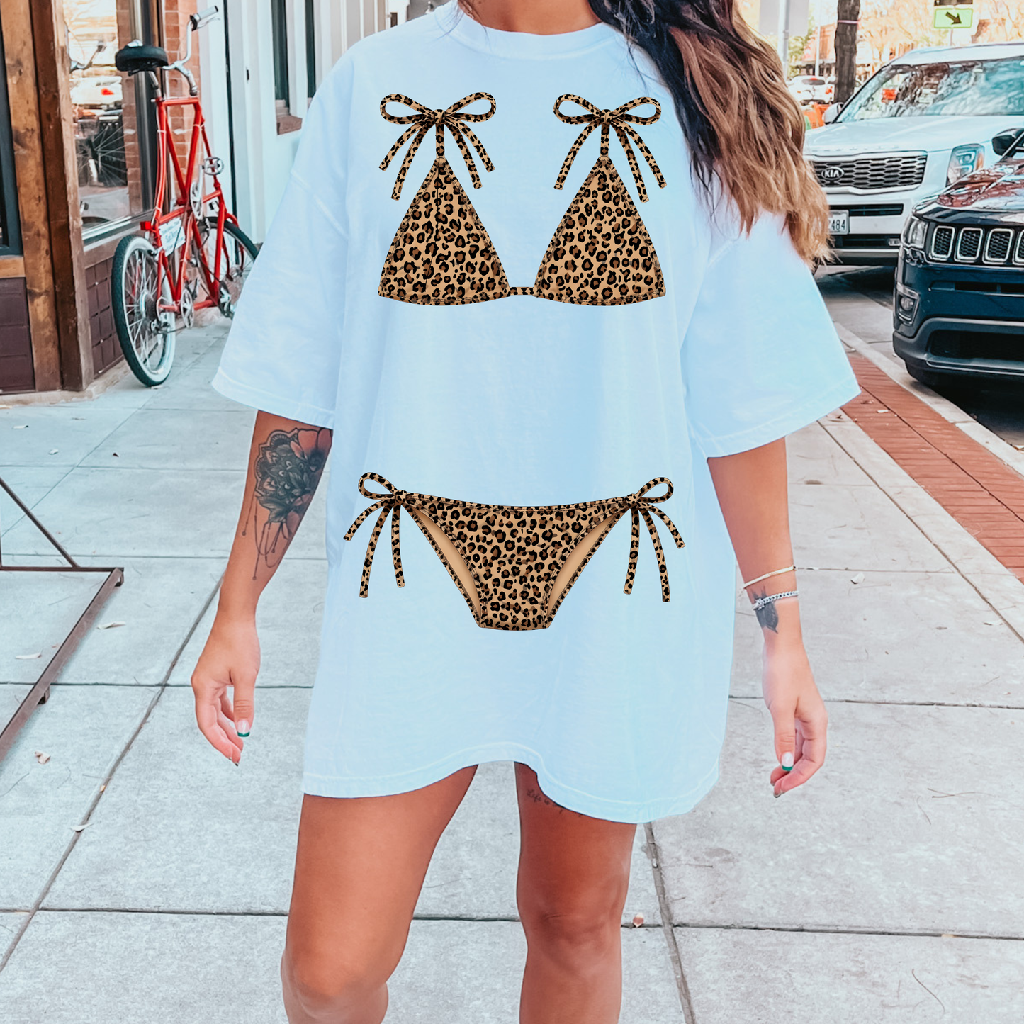 Cheetah Checkered Bikini Tee