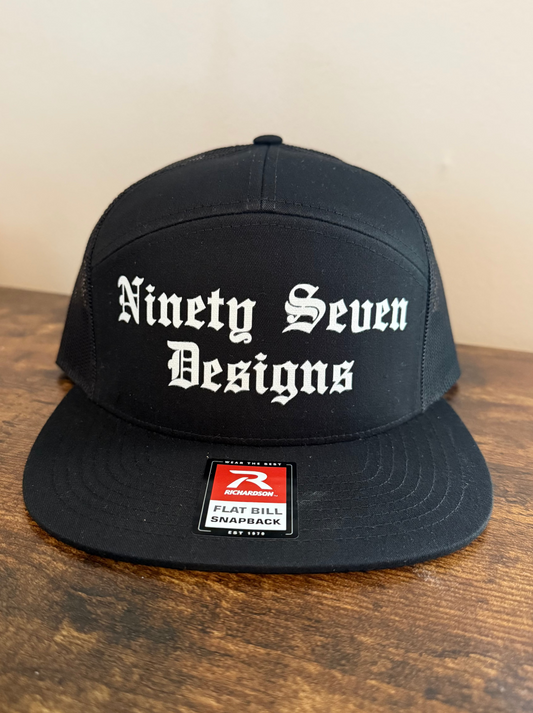 97 Black R112 7 Panel Hat